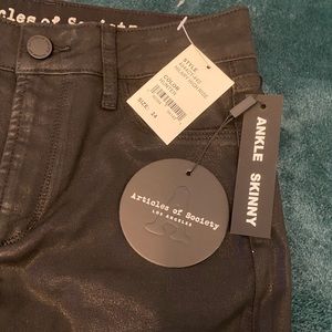 Articles of Society Hilary high rise skinny Jean size 24 black nwt